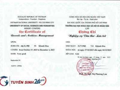 Lịch khai giảng khóa học Nghiệp vụ văn thư lưu trữ 
